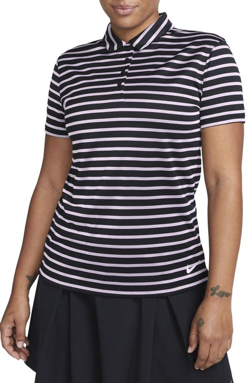 Nike Victory Dri-fit Stripe Polo In Black/white