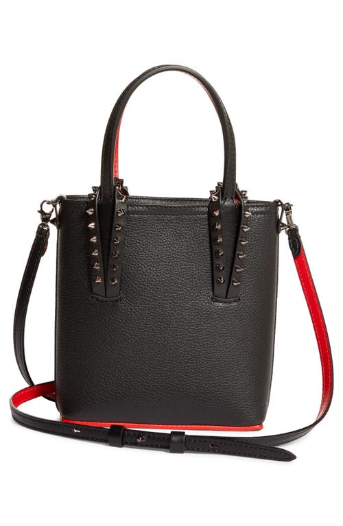 Shop Christian Louboutin Mini Cabata Leather Tote In Black/black