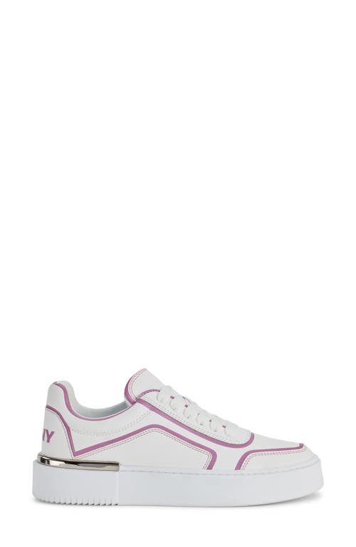 Dkny Baylor Platform Sneaker In White/pink
