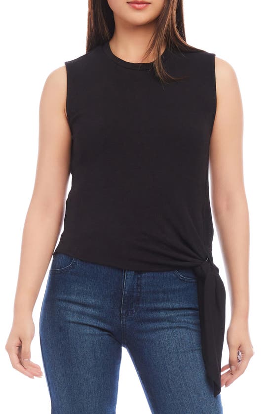 Shop Karen Kane Side Tie Tank In Black