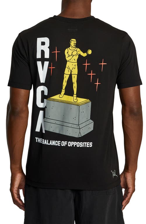 Shop Rvca Luke Boxing Trophy Performance Graphic T-shirt In Black