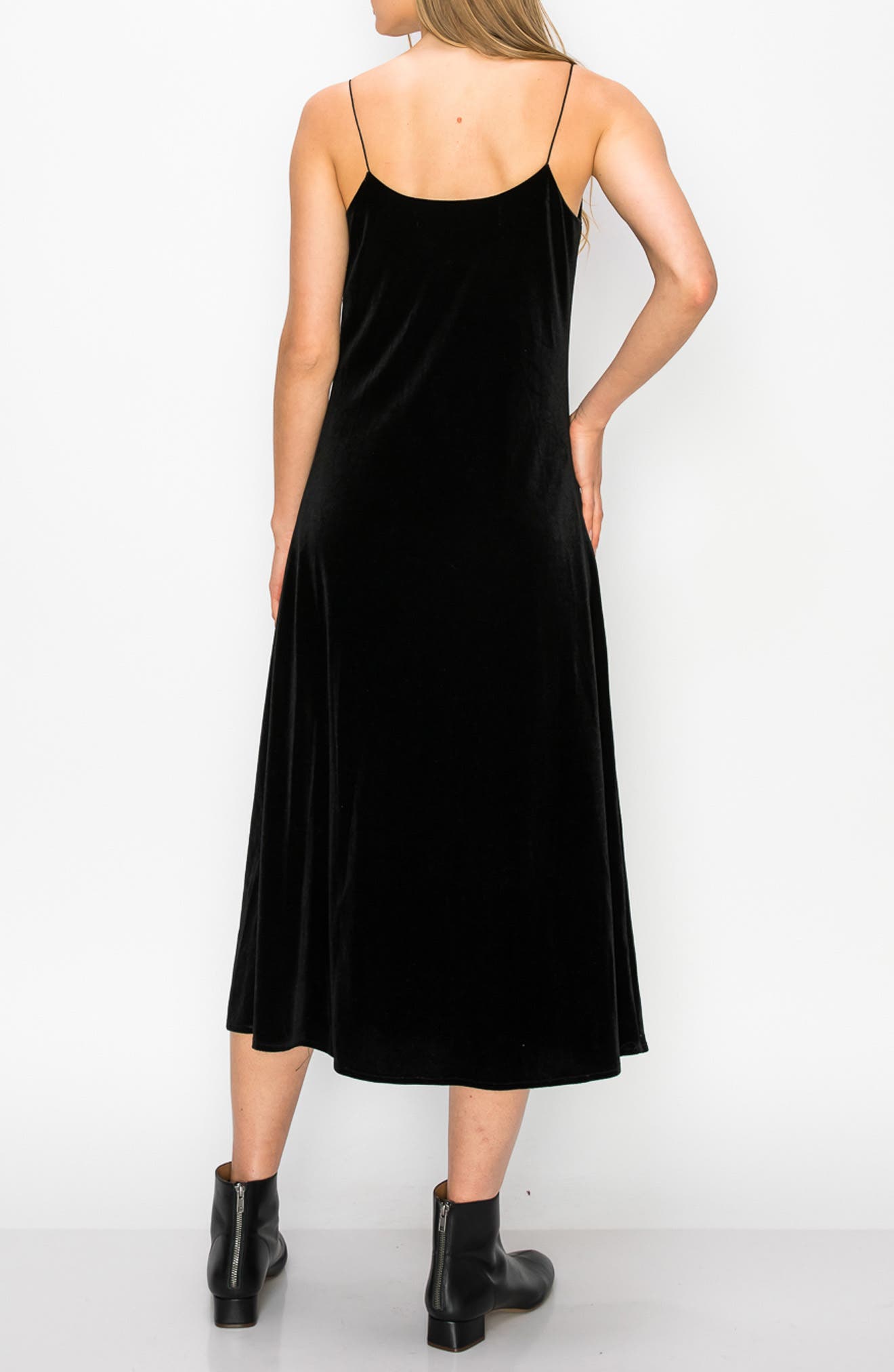 velvet slip dress midi