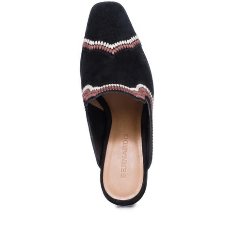 Shop Bernardo Footwear Brooklyn Embroidered Mule In Black