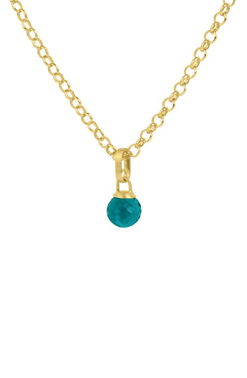 Manhattan Paraiba Pendant Necklace in Electric Blue/Gold