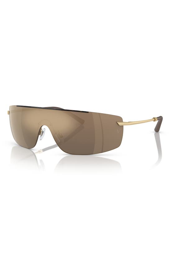 Shop Oliver Peoples Roger Federer 138mm Rimless Shield Sunglasses In Gold Tortoise