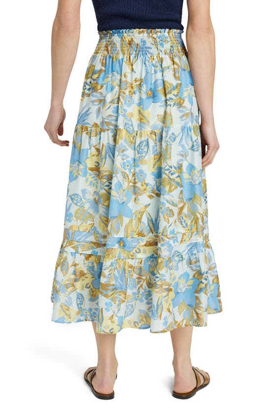 Shop Faherty Ivy Floral Tiered Maxi Skirt In Paradise Blossom