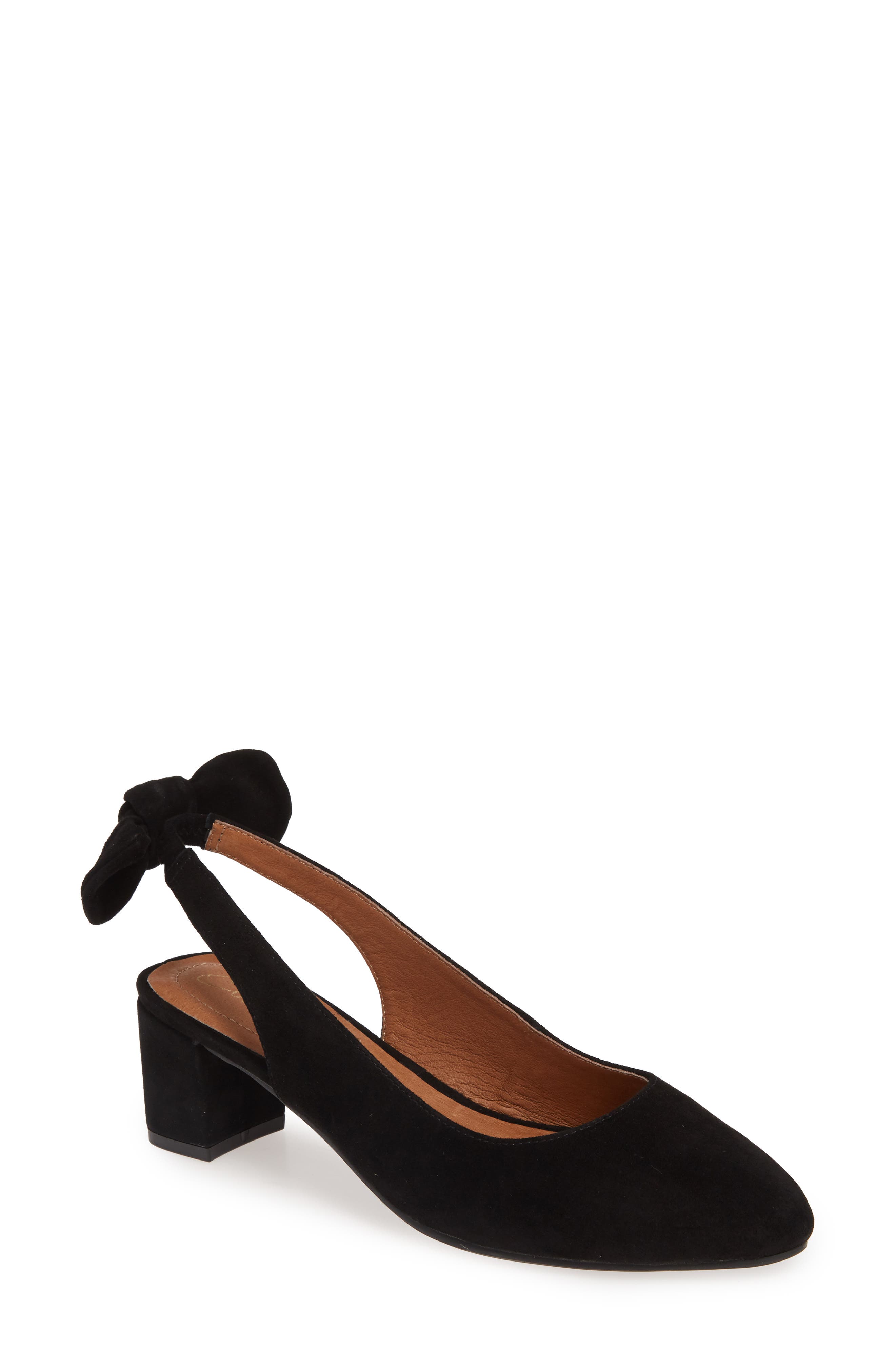 Sudini Rovigo Slingback Pointy Toe Pump, Black