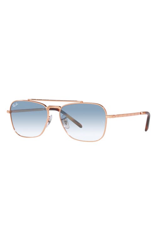 Shop Ray Ban Ray-ban New Caravan 55mm Gradient Square Sunglasses In Rose Gold