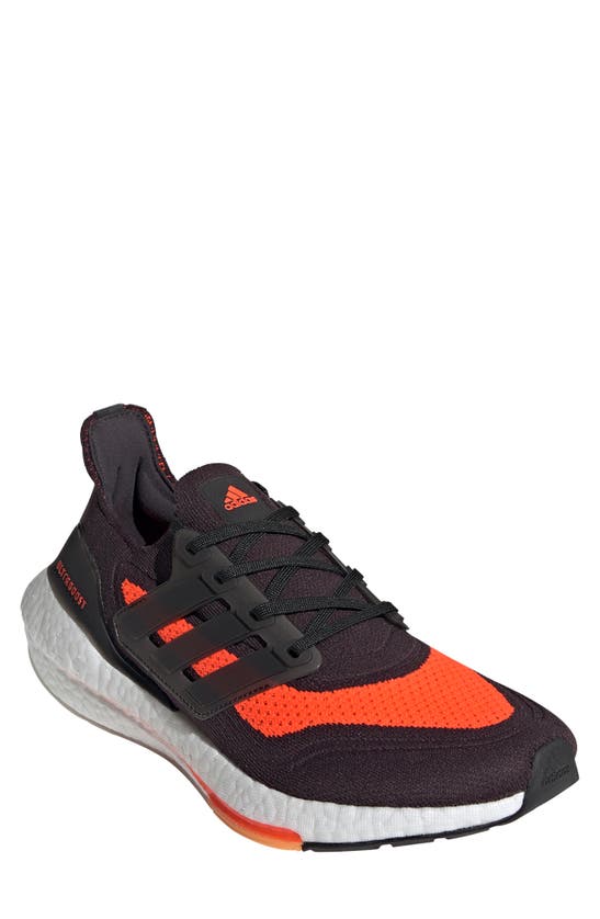 Adidas Originals Ultraboost 21 Running Shoe In Carbon/ Core Black/ Solar Red