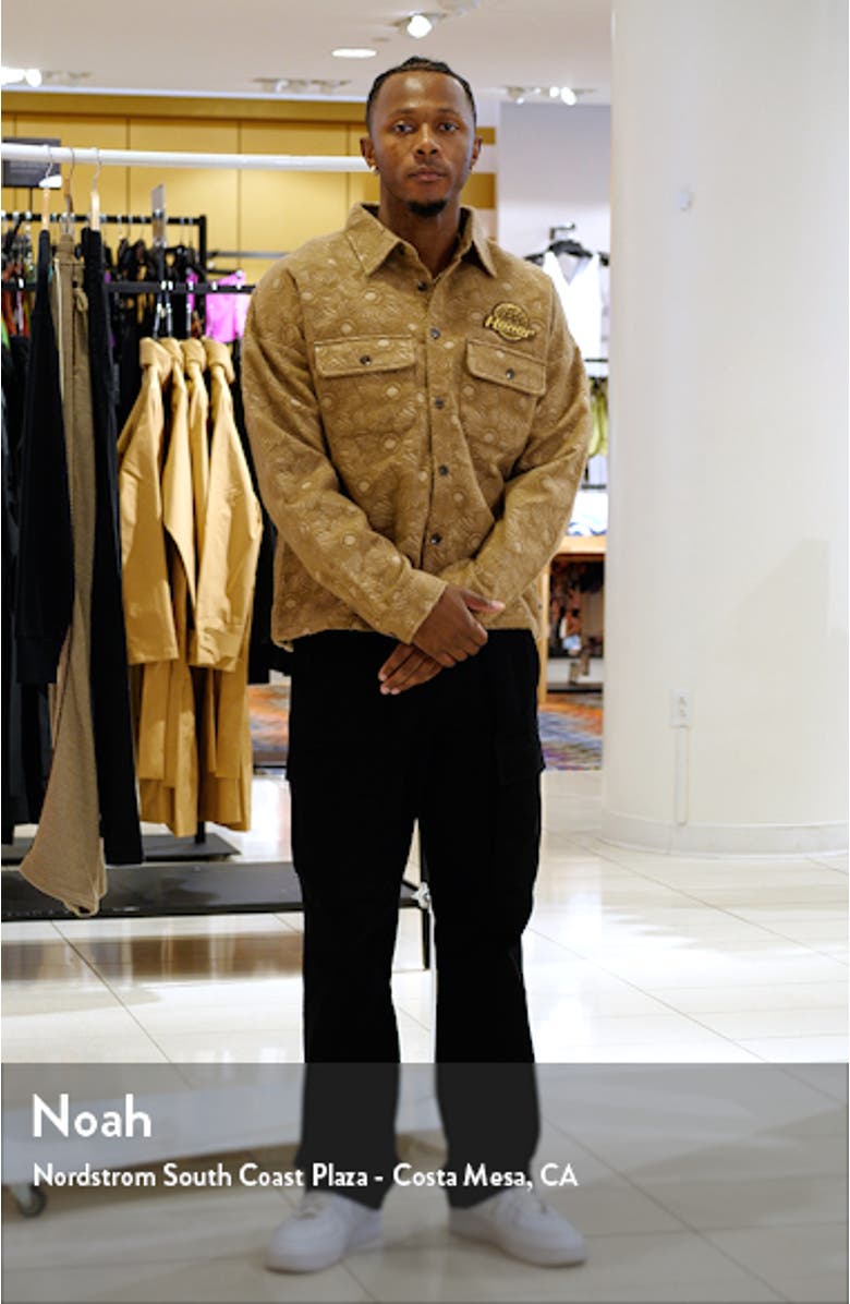 Textured Floral Button-Up Overshirt, sales video thumbnail