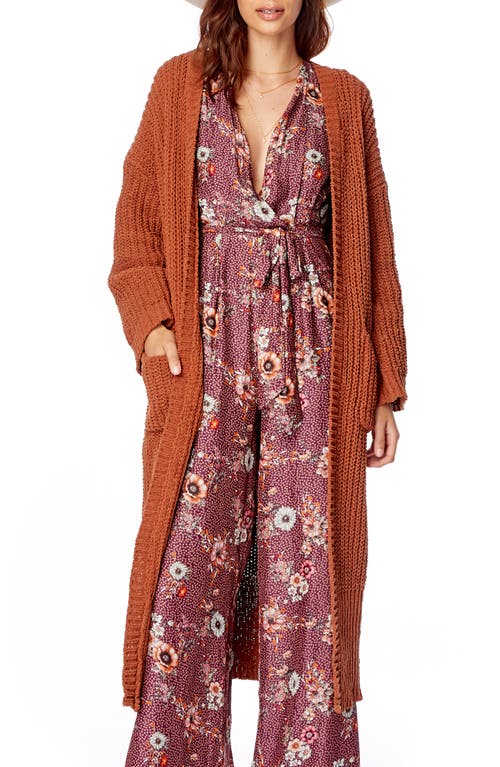 Lost + Wander Most Wanted Duster Cardigan in Rust