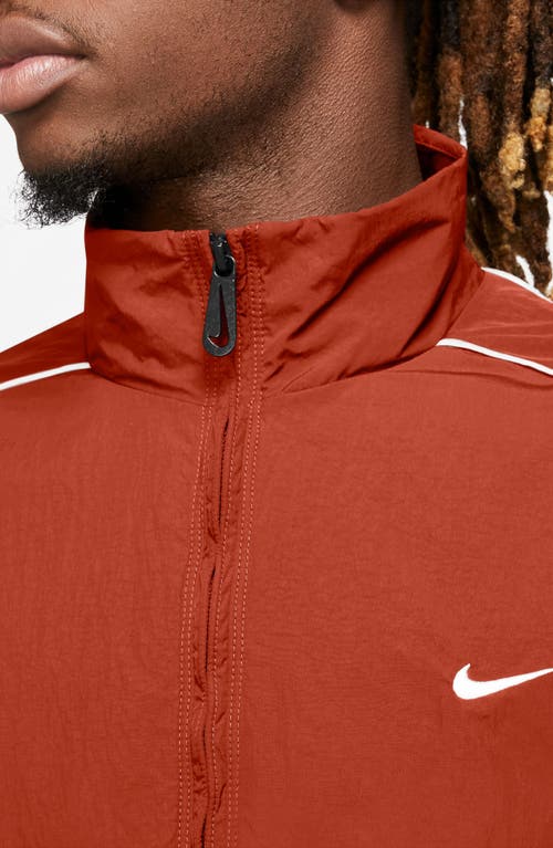 Shop Nike Solo Swoosh Track Jacket In Dragon Red/white