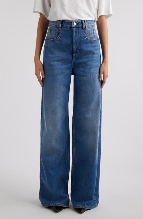 Shop Isabel Marant Lemony High Waist Wide Leg Jeans In Blue