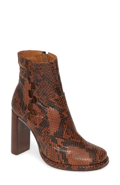 Free People Mariette Bootie In Brown Combo Leather