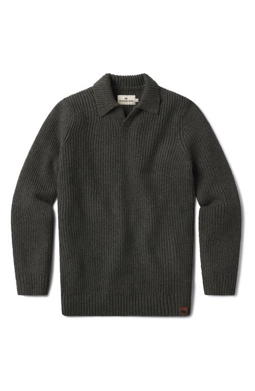 The Normal Brand Ribbed Cotton Blend Polo Sweater In Olive