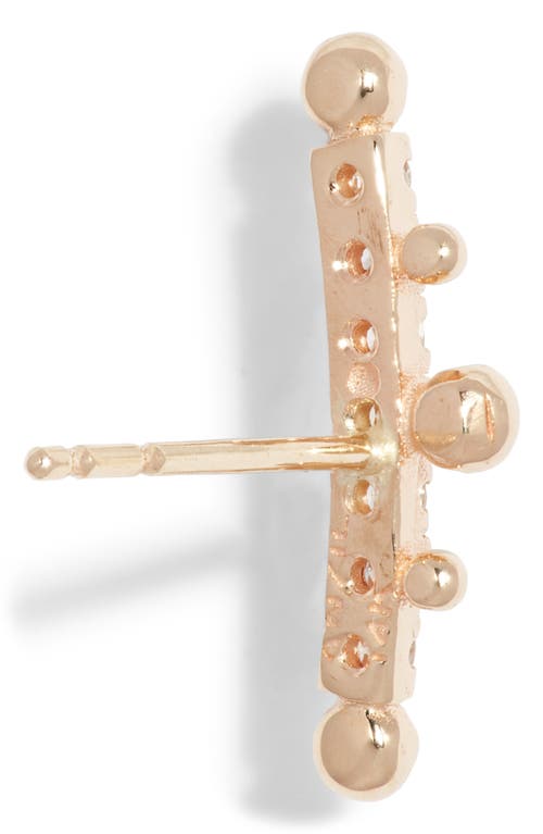 Anzie Dew Drop Marine Single Diamond Ear Crawler In Gold/diamond/left