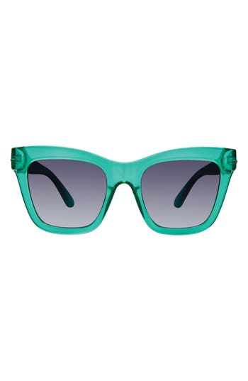 Shop Kurt Geiger London 53mm Cat Eye Sunglasses In Crystal Green/smoke Gradient