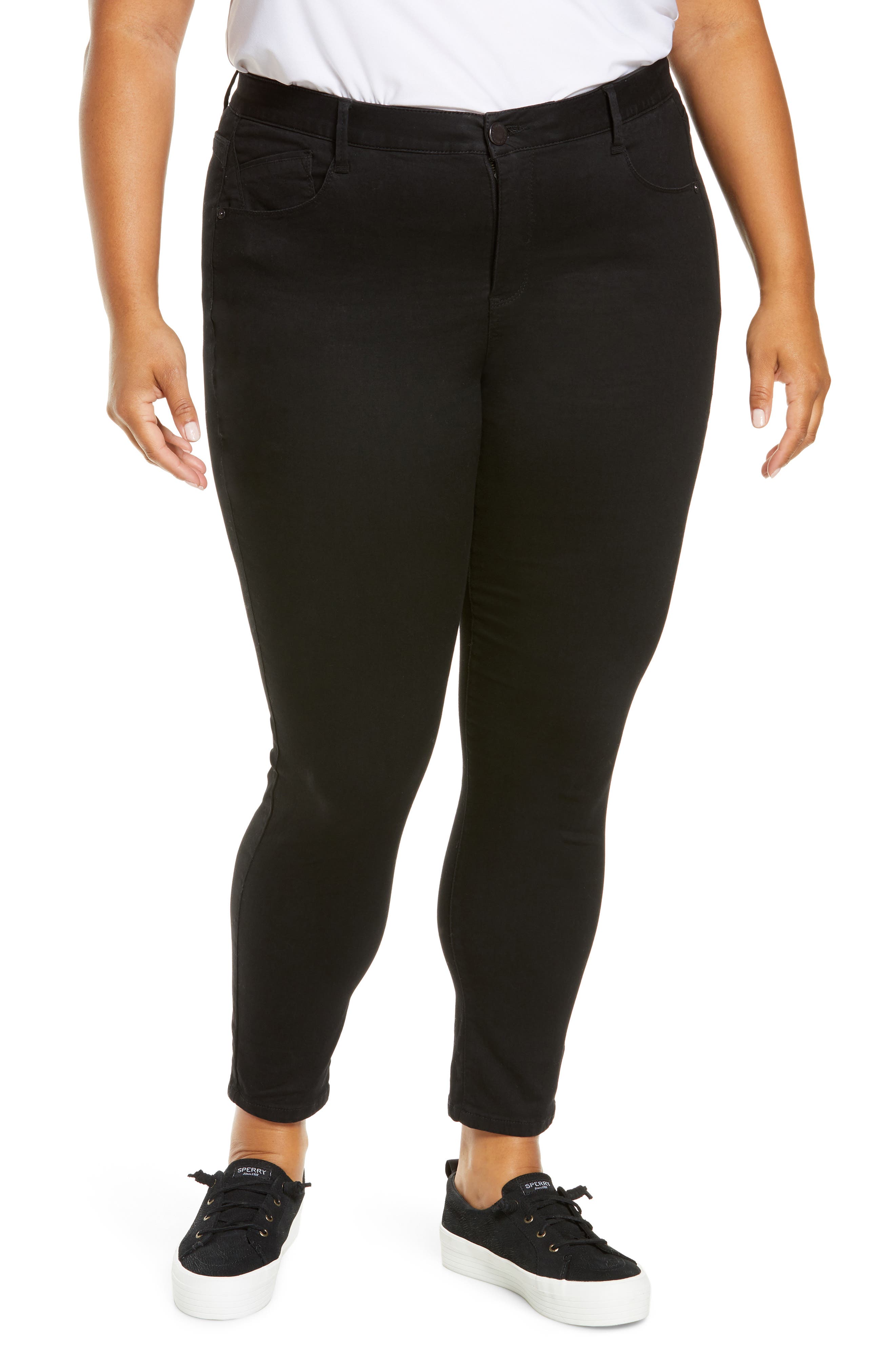 plus size black jean capris