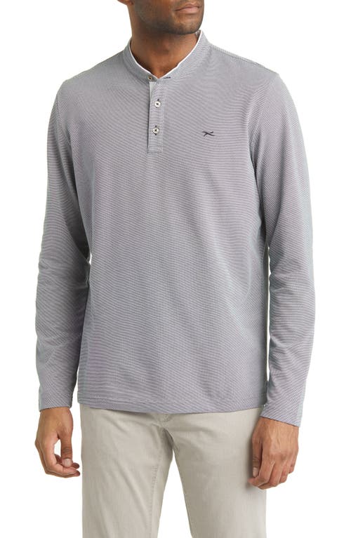 Brax Pavel Two Tone Easy Care Long Sleeve Henley in Sea