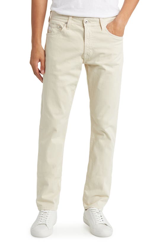 Shop Ag Everett Sueded Stretch Sateen Slim Straight Leg Pants In Dried Spring
