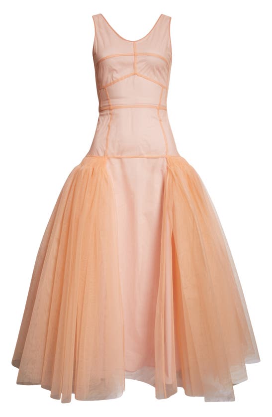 Molly Goddard Willow Tulle Drop Waist Gown In Pink