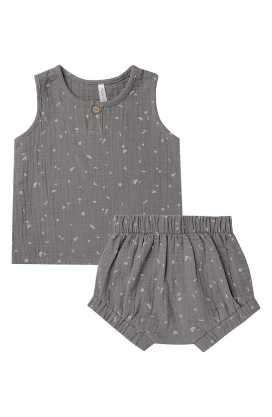 Rylee + Cru Babies'  Mixed Shapes Print Tank & Shorts Set In Grey Multi