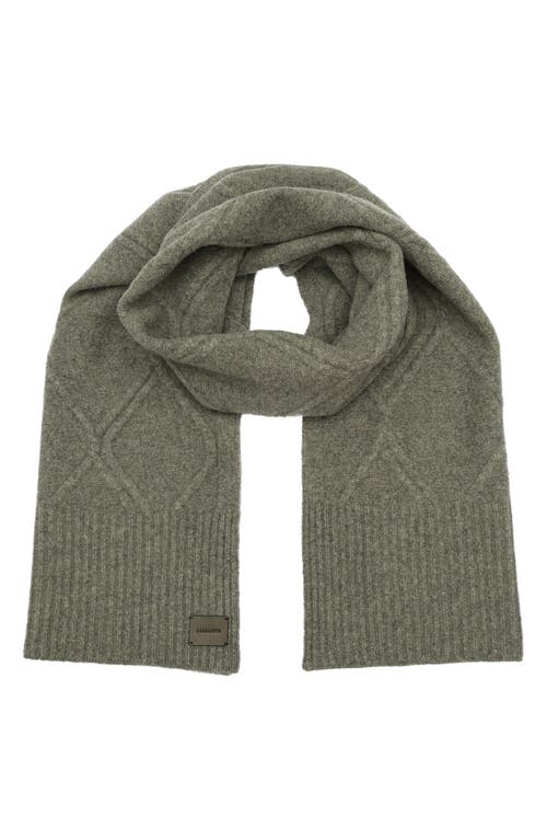 Allsaints Brushed Wool Scarf In Grey Marled