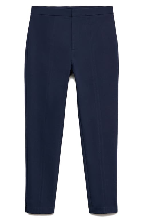 Mango Crop Skinny Pants In Navy