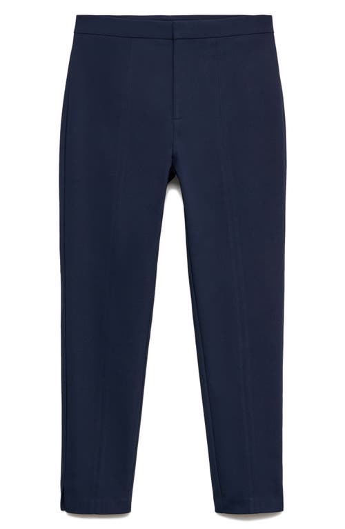 Shop Mango Crop Skinny Pants In Navy