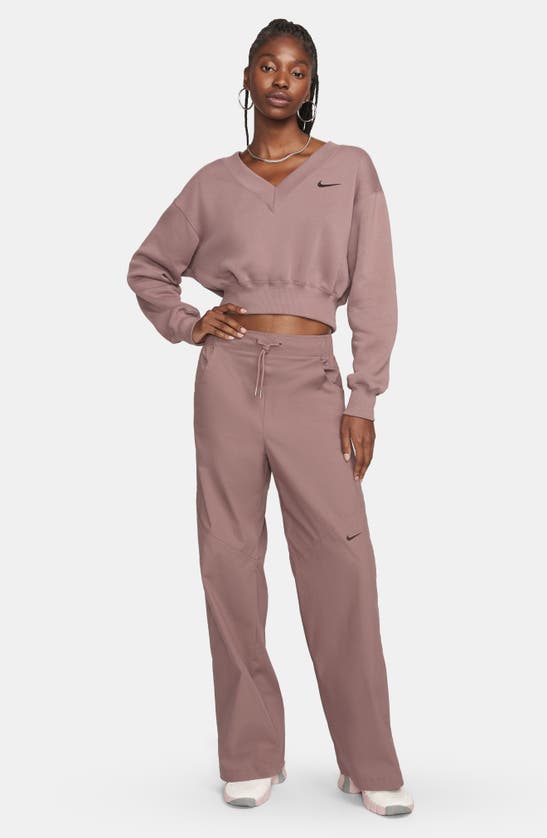 Shop Nike Sportswear Essentials High Waist Pants In Smokey Mauve/black