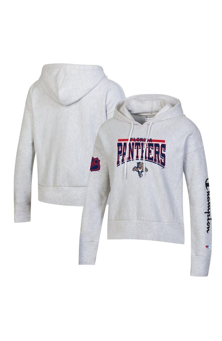 Champion Women's Champion Heathered Gray Florida Panthers Reverse Weave Pullover Hoodie, Main, color, 