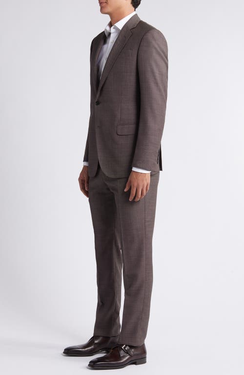 Shop Emporio Armani Brown Wool Nailhead Suit