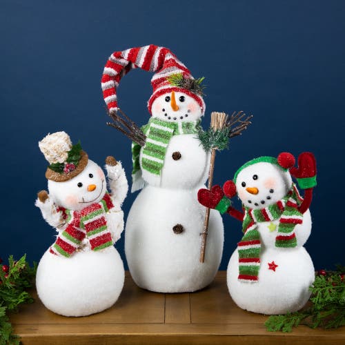 Northlight Smiling And Waving Snowman Christmas Figurine In White