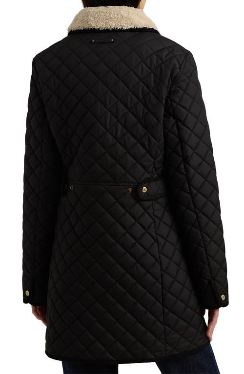 LAUREN RALPH LAUREN LAUREN RALPH LAUREN QUILTED JACKET WITH FAUX SHEARLING COLLAR 