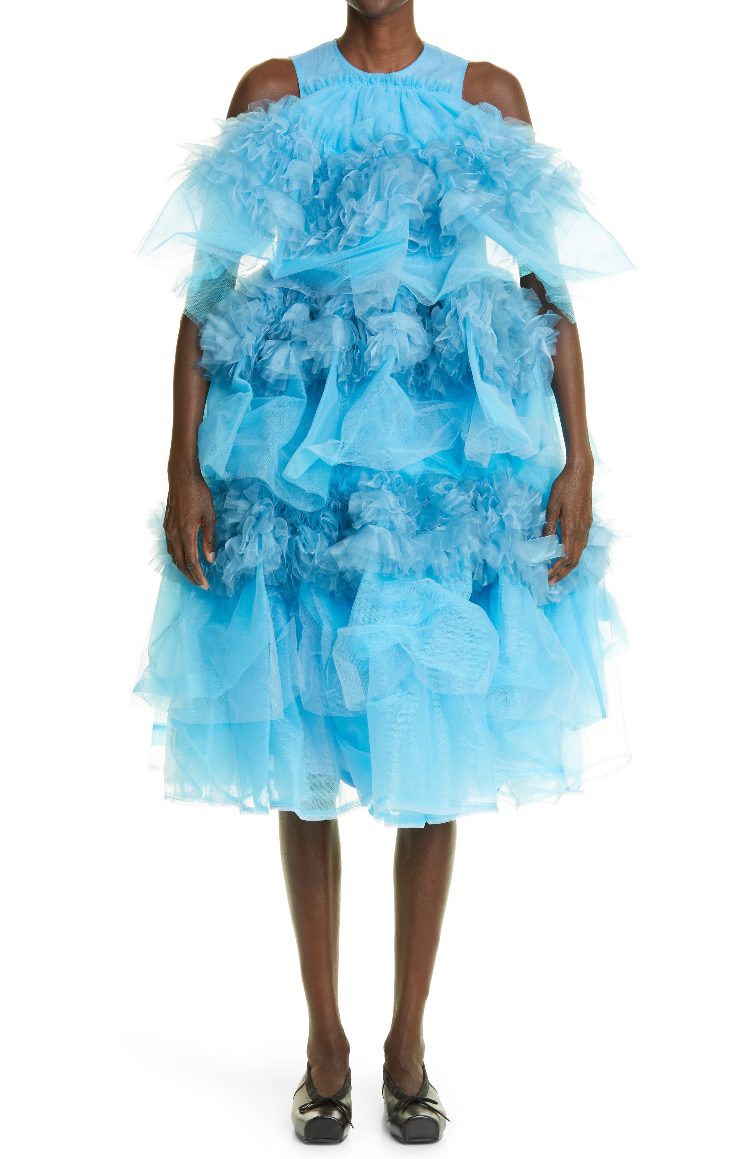 Noir Kei Ninomiya Tiered Tulle & Organdy Dress | Smart Closet