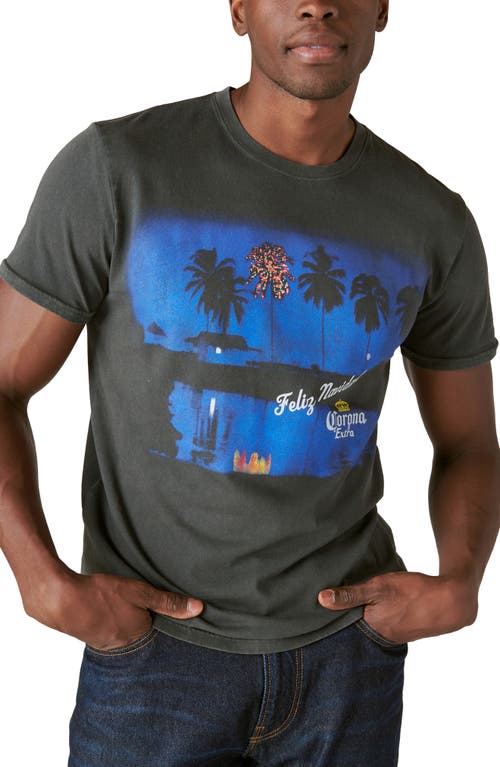 Lucky Brand Corona Palms Graphic T-Shirt Jet Black at Nordstrom,