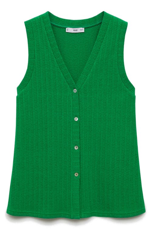 Shop Mango Sweater Vest In Green