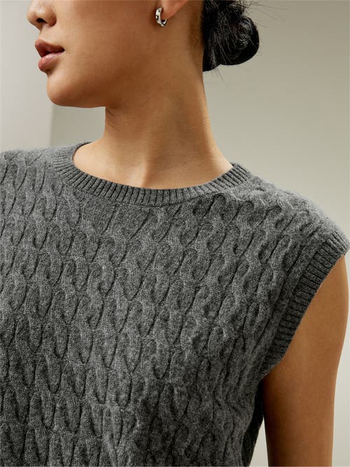 Lilysilk Sleeveless Cashmere Vest In Medium Gray