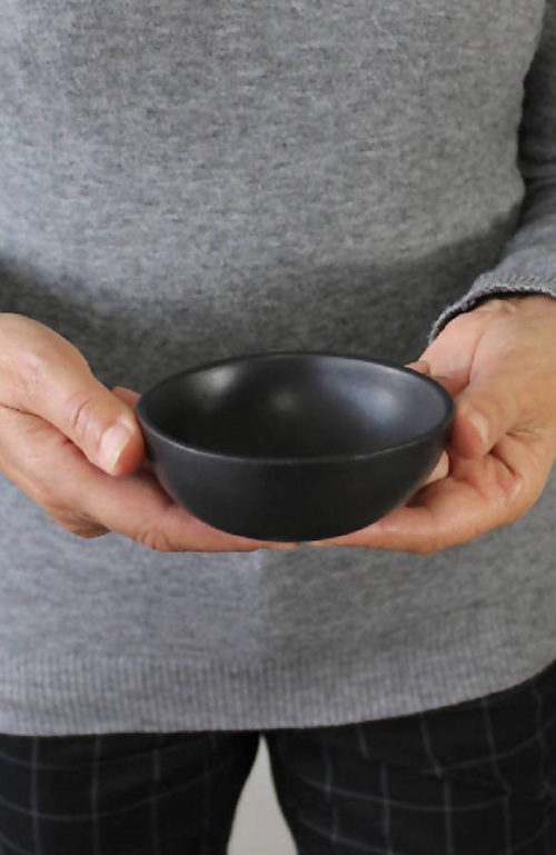 Shop Gharyan Stoneware Stoneware Condiment Bowl Set Of 4 In Black