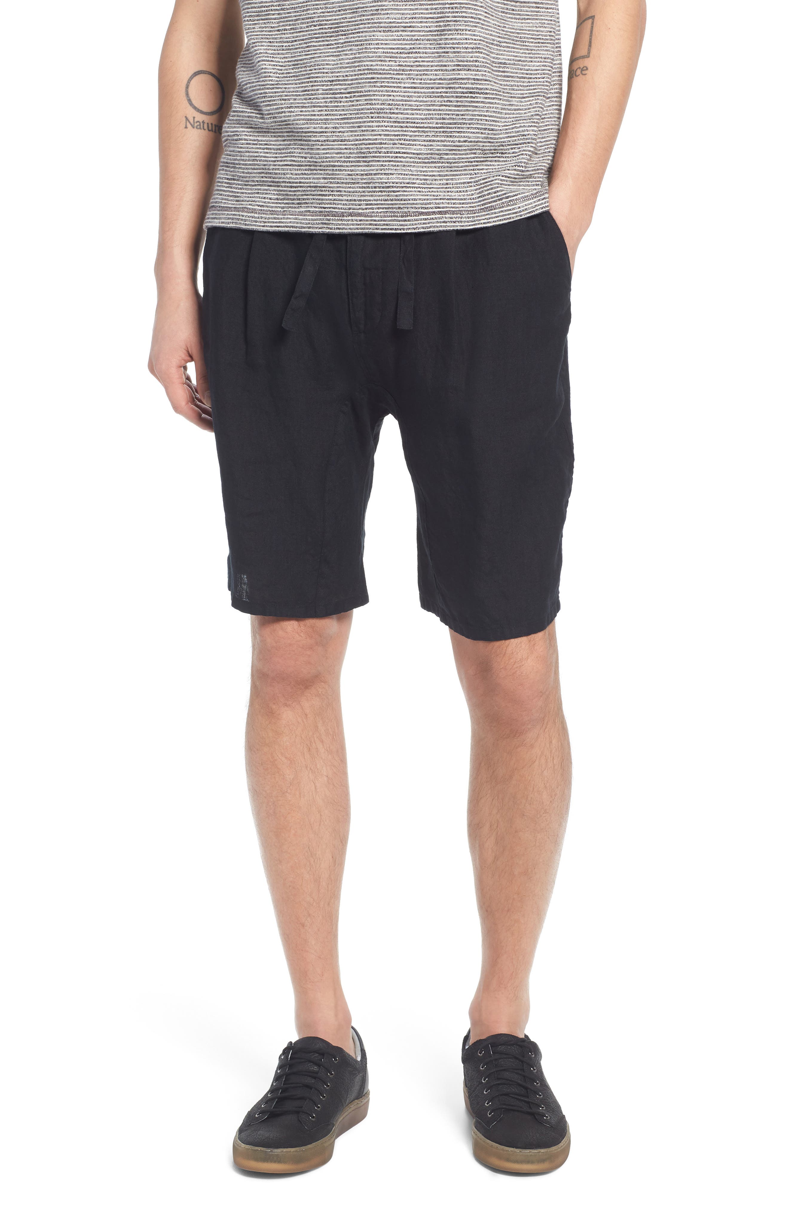tie waist linen shorts