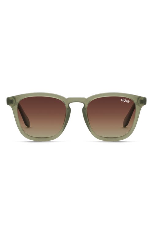 Quay Australia Jackpot 50mm Polarized Round Sunglasses in Green /Brown Polarized