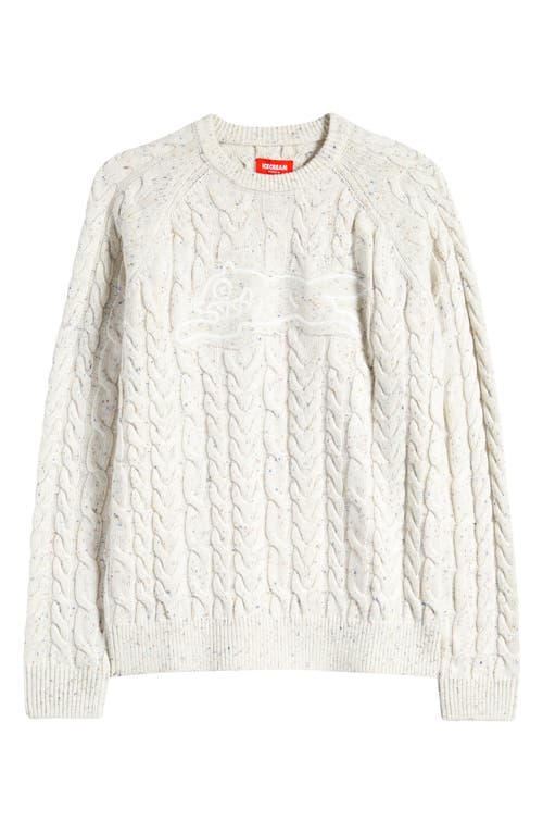 Icecream Sprinkles Cable Crewneck Sweater In Whisper White