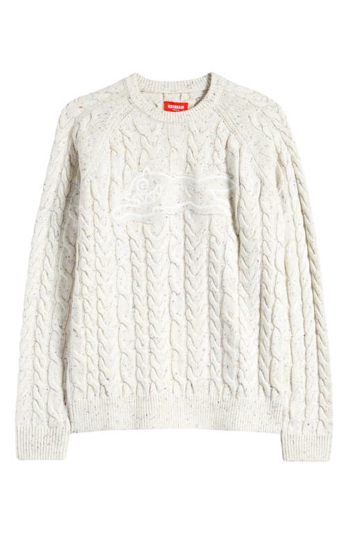 Shop Icecream Sprinkles Cable Crewneck Sweater In Whisper White