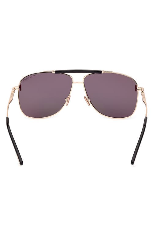 Shop Tom Ford Jaden 60mm Polarized Navigator Sunglasses In Shiny Rose Gold Black/smoke