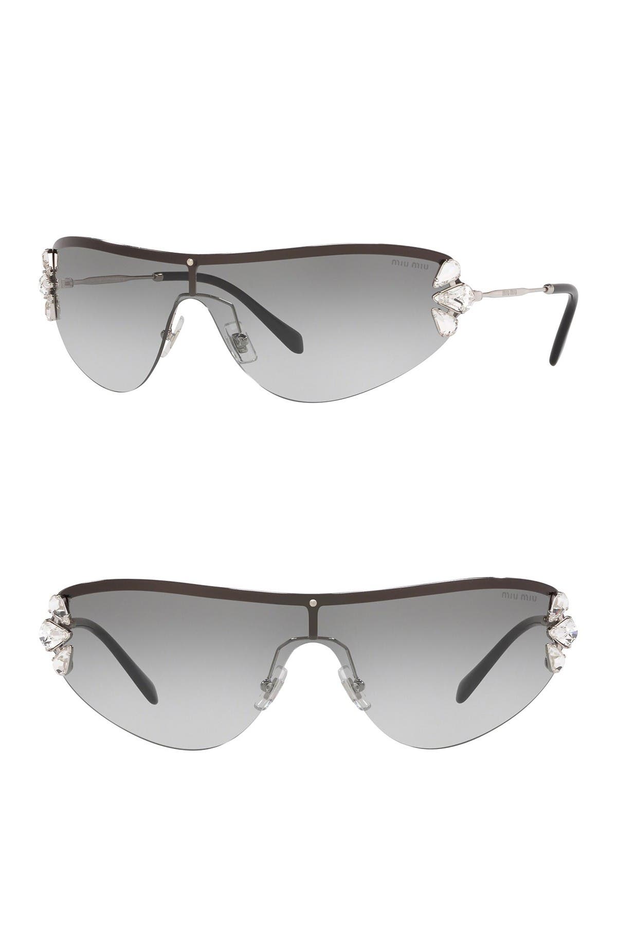 Miu Miu Irregular Shield Sunglasses 