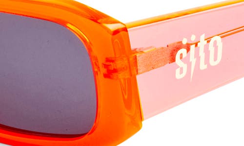 Shop Sito Shades Electric Vision Polar 56mm Rectangle Sunglasses In Neon Orange/iron Grey Polar