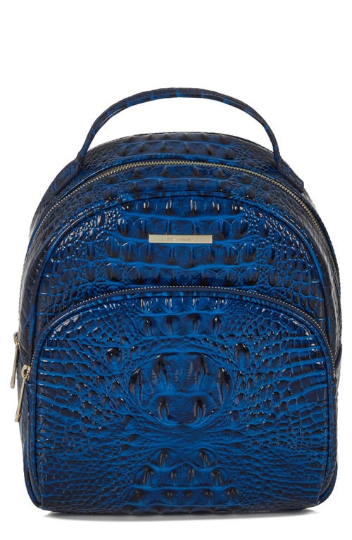 Brahmin Chelcy Croc Embossed Leather Backpack in Sapphire