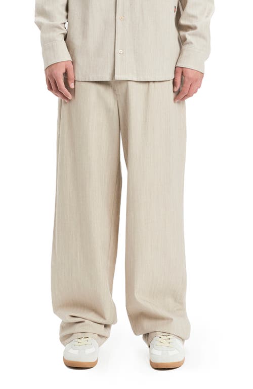 Marconi Relaxed Wool & Cotton Pants in Birch Bark