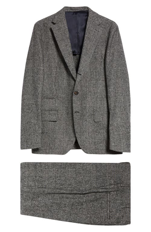 Eleventy Prince Of Wales Alpaca Blend Suit In Carbon