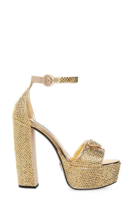 Gilded Glamour: Prada Ankle Strap Sandal Gold